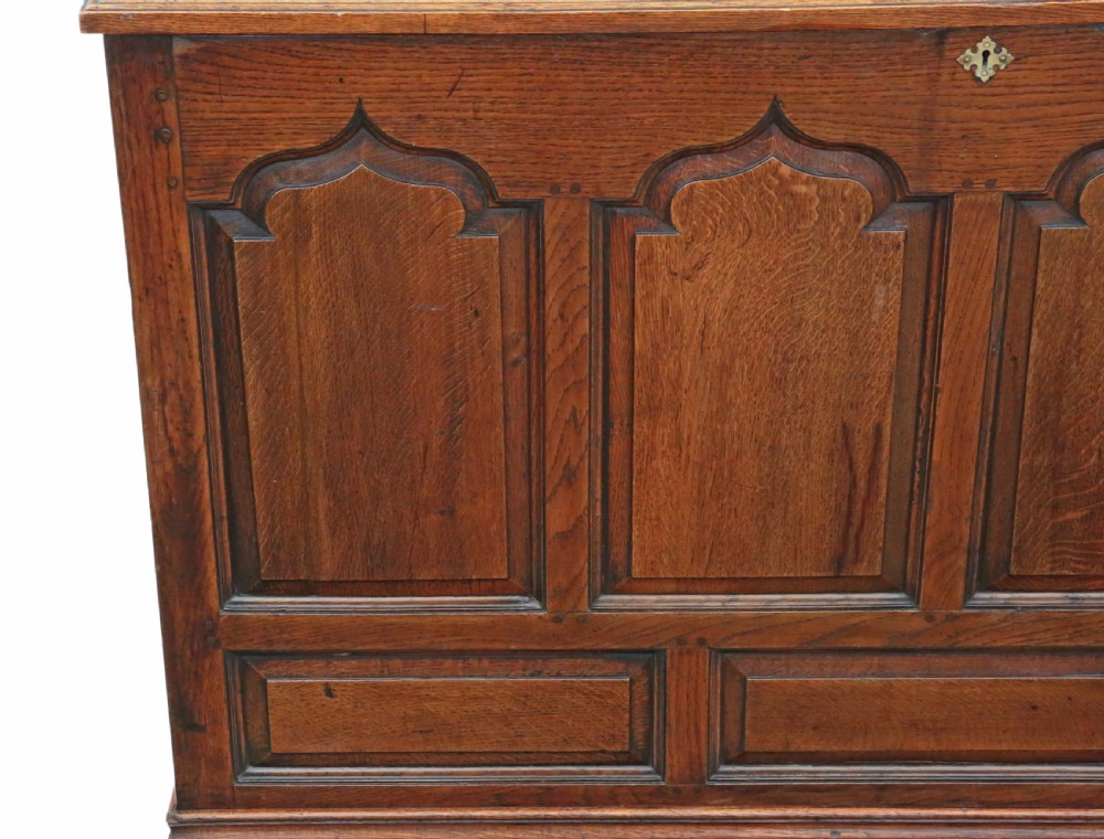 Georgian oak coffer or mule chest View VII