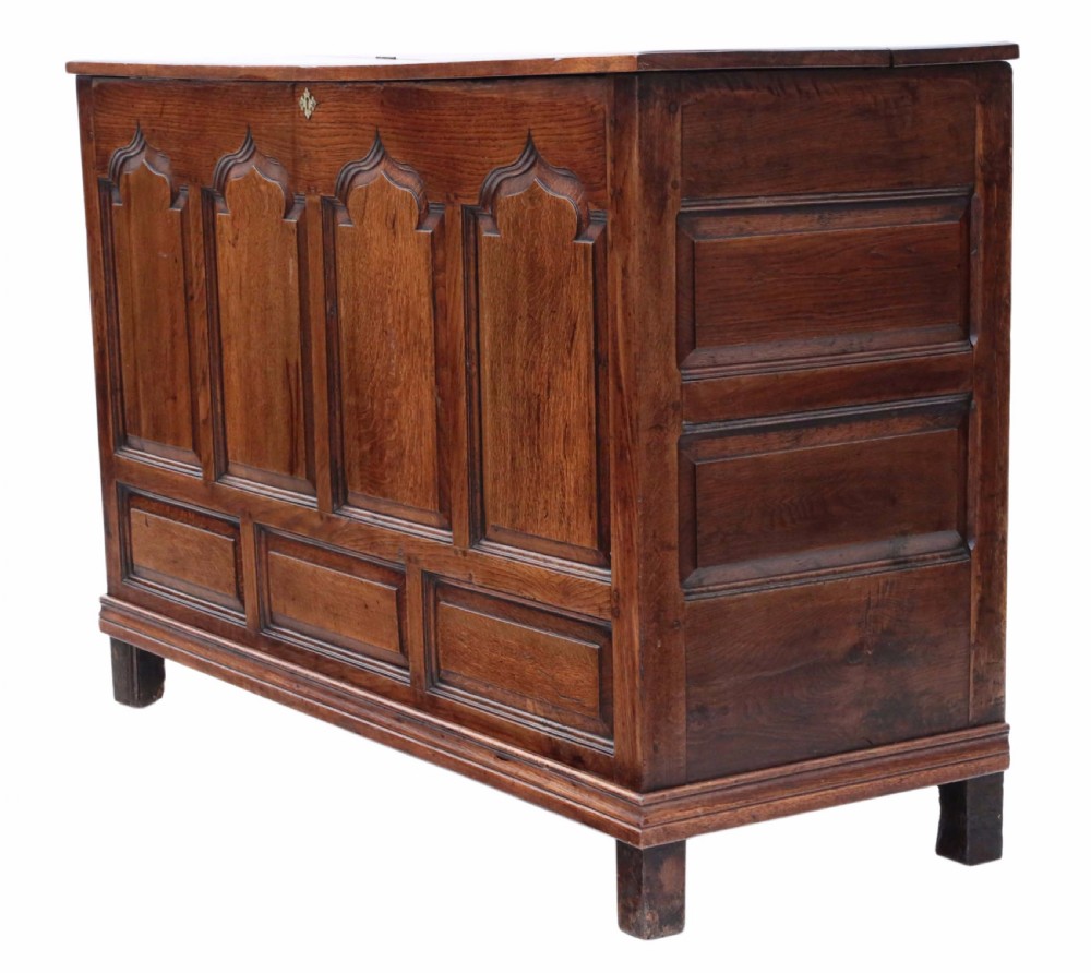 Georgian oak coffer or mule chest View VIII