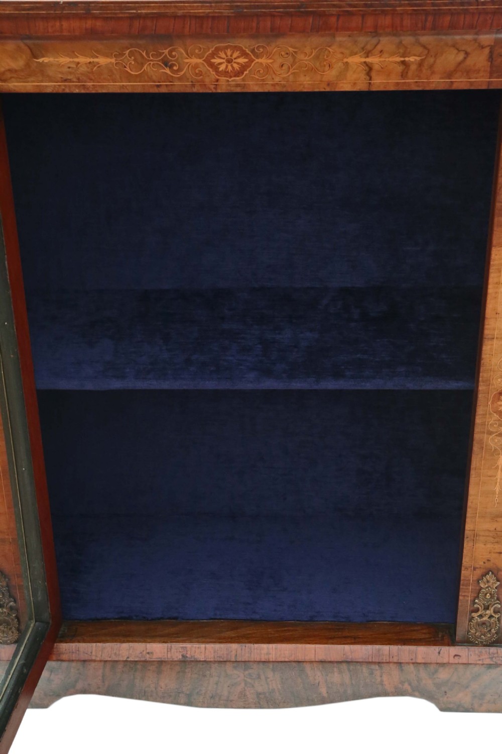 Inlaid burr walnut pier display cabinet View IX