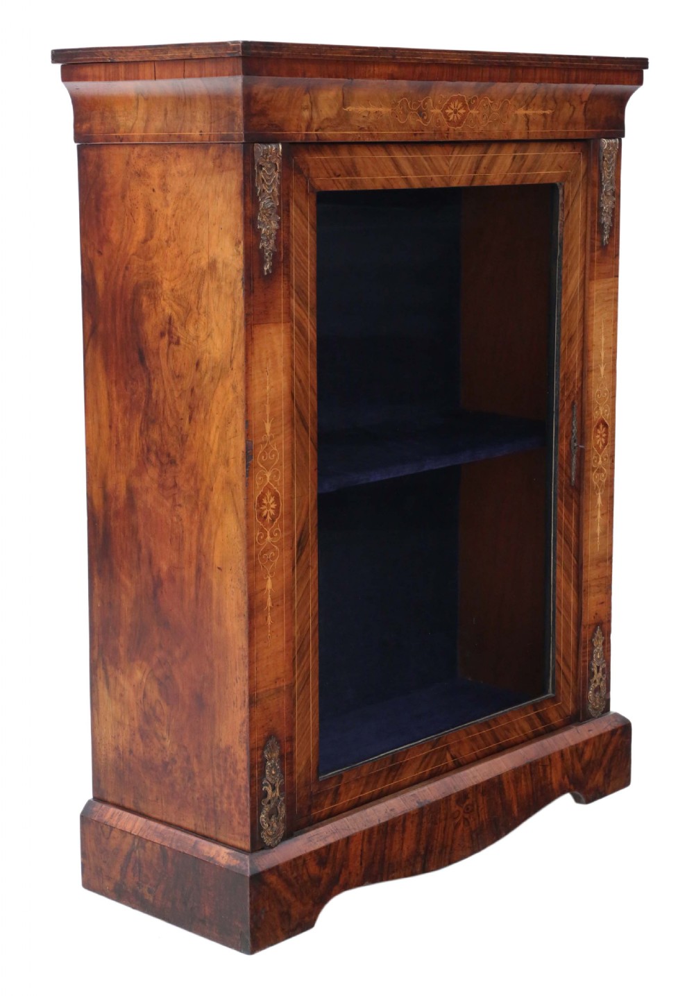 Inlaid burr walnut pier display cabinet View XI