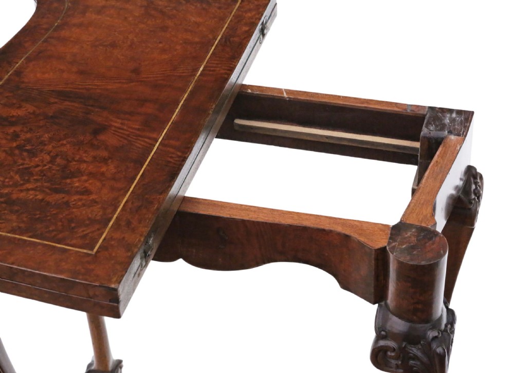 C1920 burr walnut folding card table View V