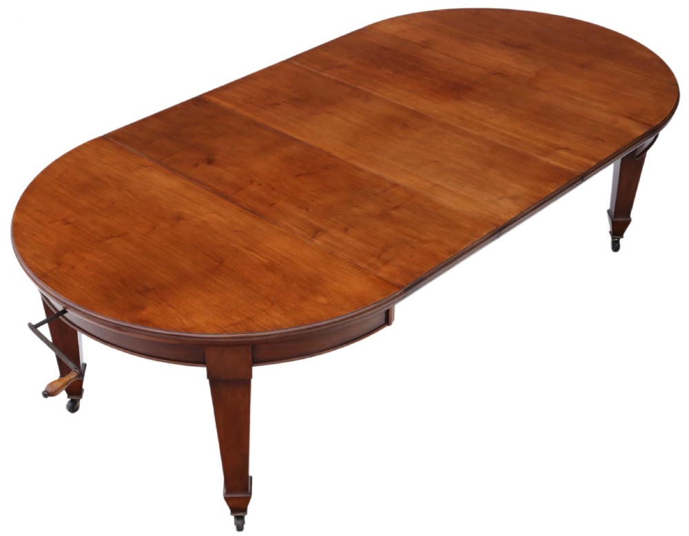 Victorian mahogany wind out extending D end dining table