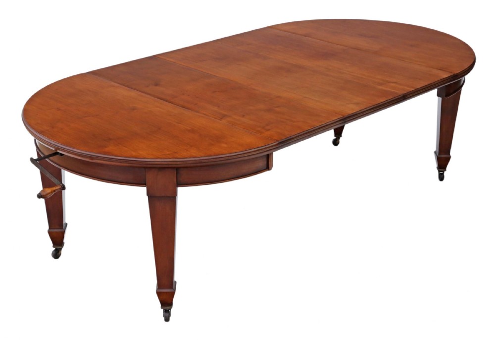 Victorian mahogany wind out extending D end dining table View II