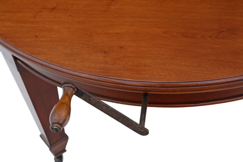 Victorian mahogany wind out extending D end dining table View VIII