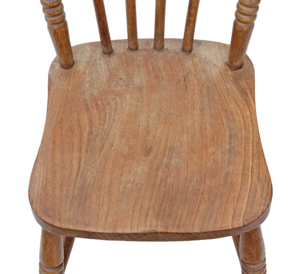 Set of 4 Victorian ash & elm dining chairs View VIII