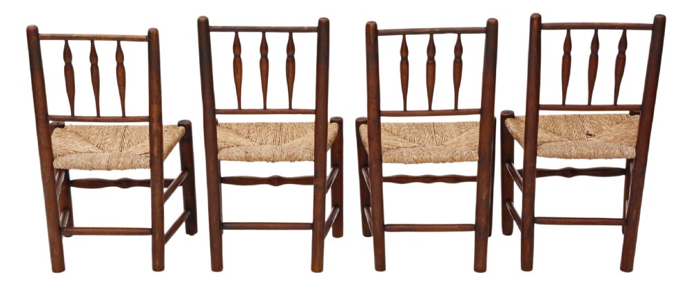 Set of 4 Georgian elm dining chairs View II