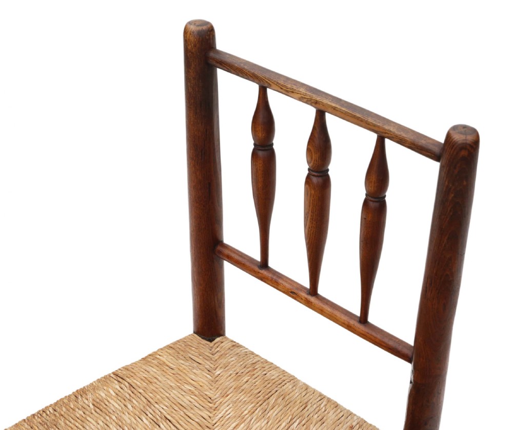 Set of 4 Georgian elm dining chairs View X