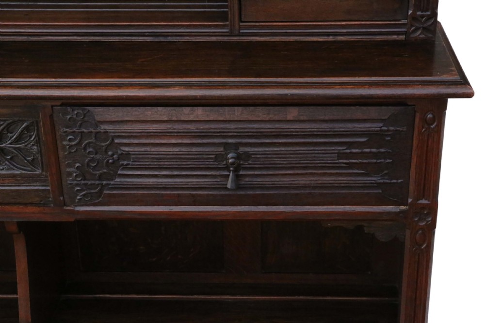 Victorian Gothic carved oak sideboard View IV