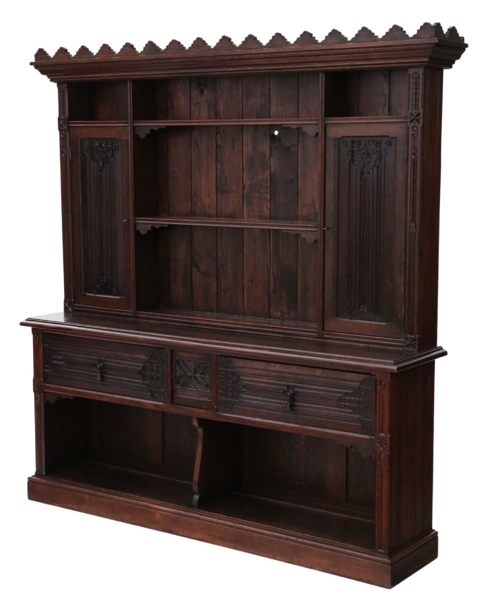 Victorian Gothic carved oak sideboard View VII