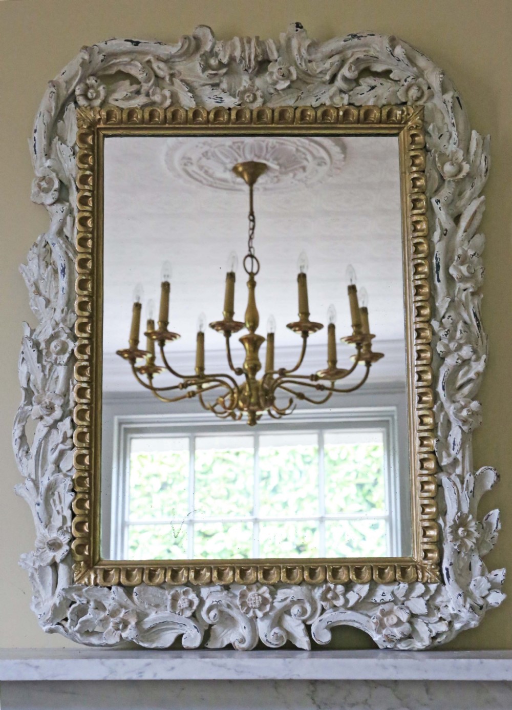Victorian gilt overmantle wall mirror