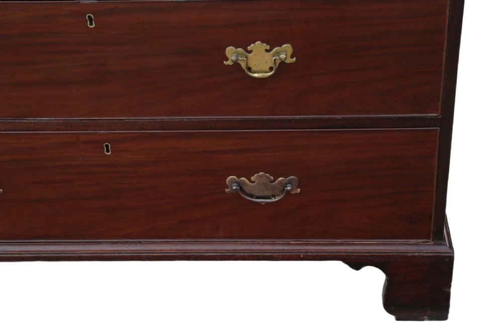 Georgian flame mahogany tallboy chest on chest of drawers View III