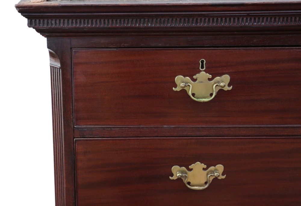 Georgian flame mahogany tallboy chest on chest of drawers View IV