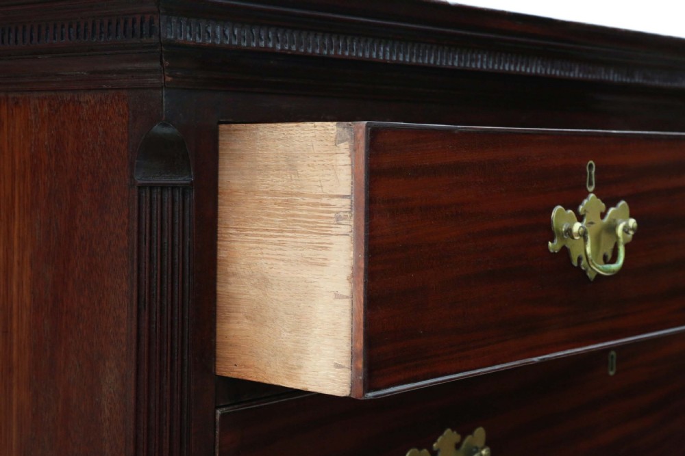 Georgian flame mahogany tallboy chest on chest of drawers View VIII