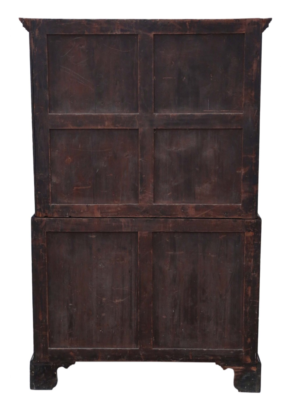 Georgian flame mahogany tallboy chest on chest of drawers View IX