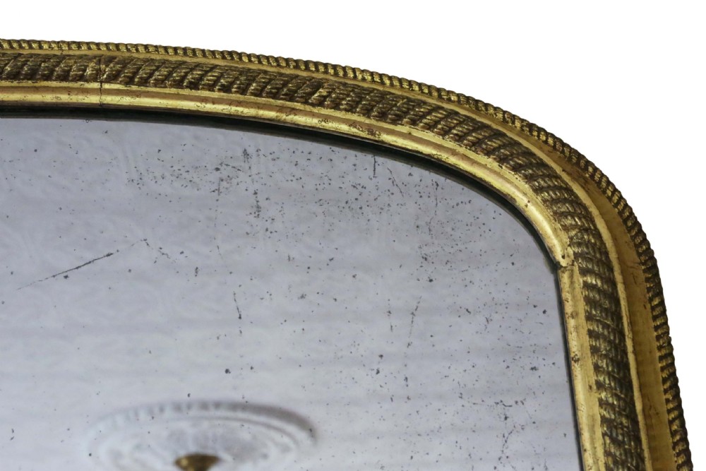 Victorian gilt wall mirror overmantle View V