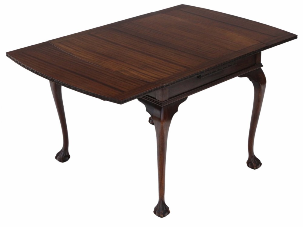 Mahogany drawer leaf extending dining table