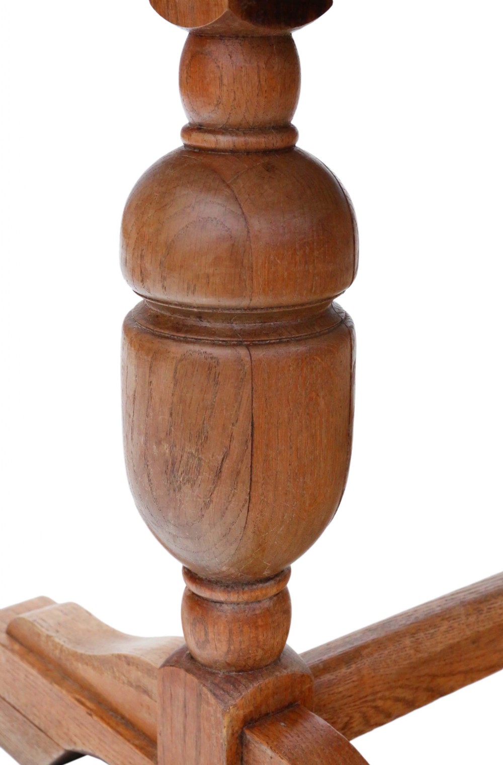 Mid oak drawer leaf extending refectory dining table View VI