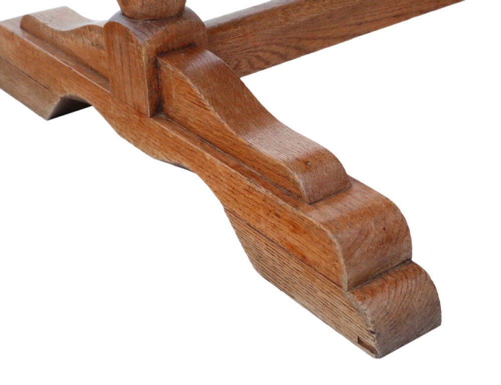 Mid oak drawer leaf extending refectory dining table View VII
