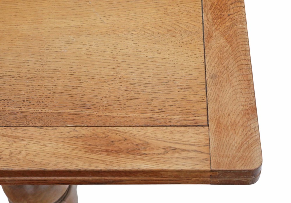 Mid oak drawer leaf extending refectory dining table View VIII