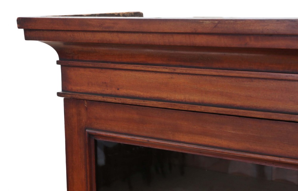 Victorian mahogany glazed bookcase cupboard display cabinet View VII