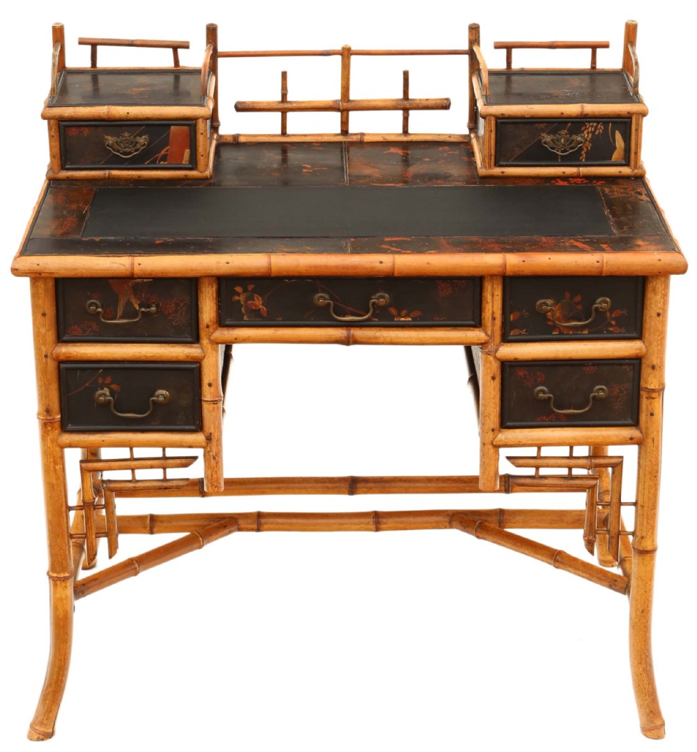 Victorian Chinoiserie bamboo desk or dressing table