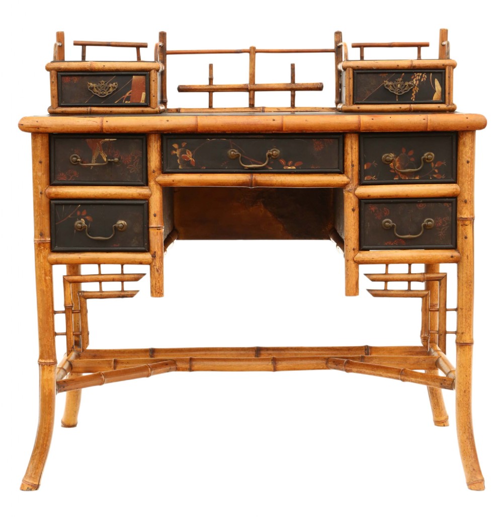 Victorian Chinoiserie bamboo desk or dressing table View II