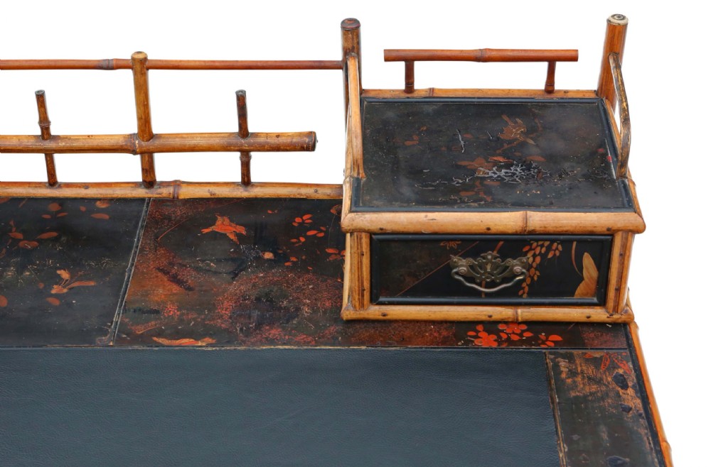 Victorian Chinoiserie bamboo desk or dressing table View VI