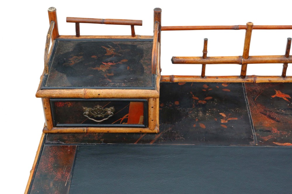 Victorian Chinoiserie bamboo desk or dressing table View VII