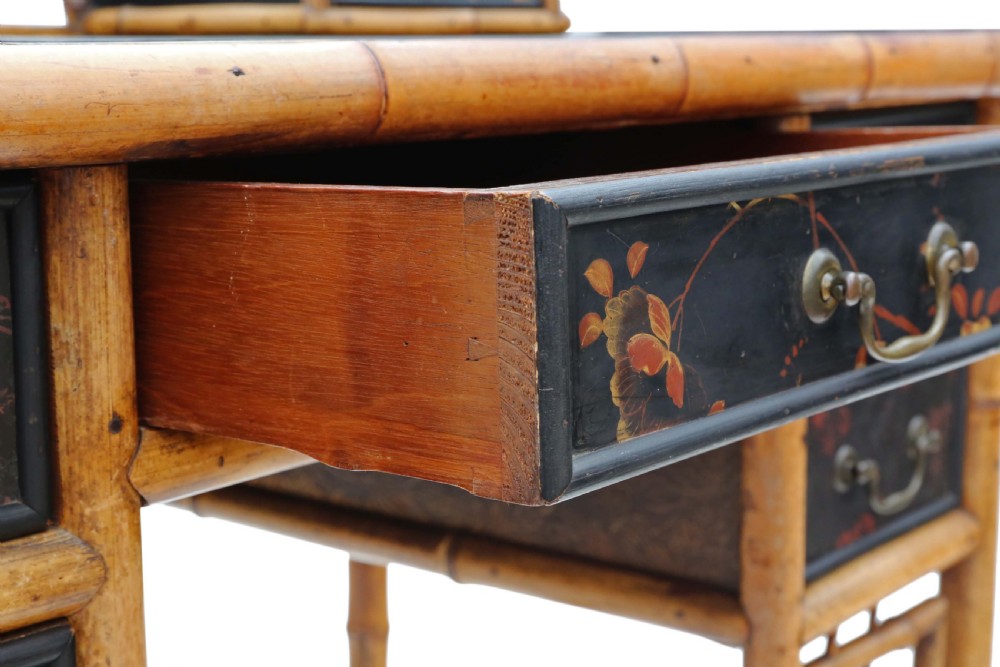 Victorian Chinoiserie bamboo desk or dressing table View VIII