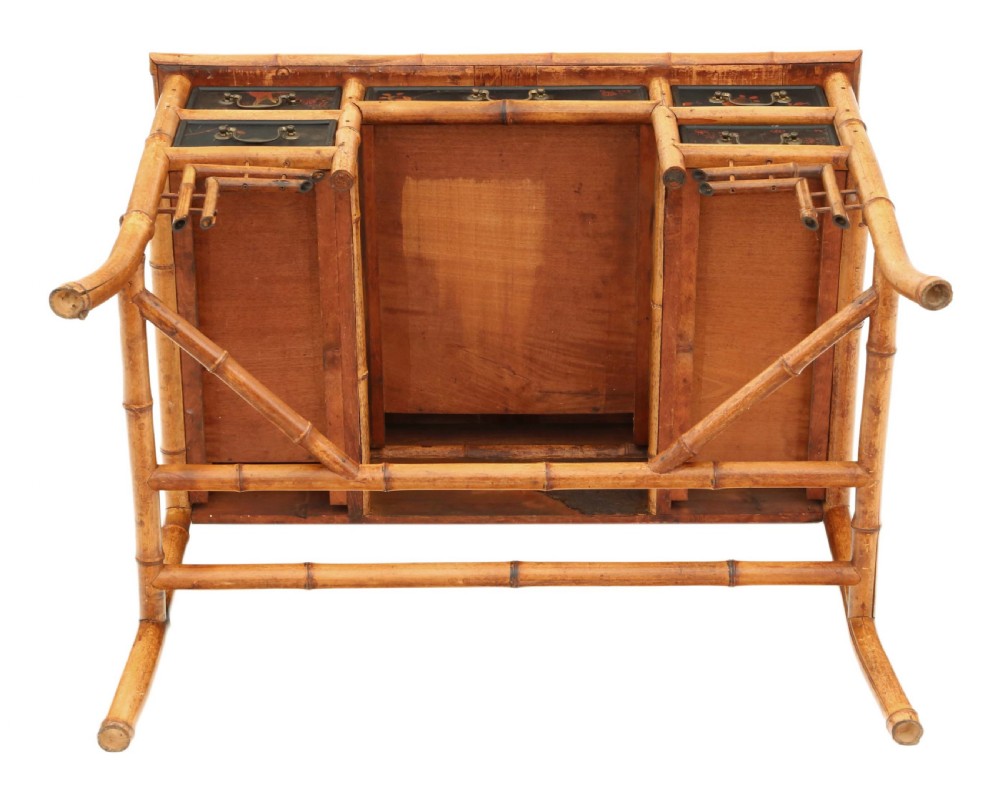Victorian Chinoiserie bamboo desk or dressing table View XII