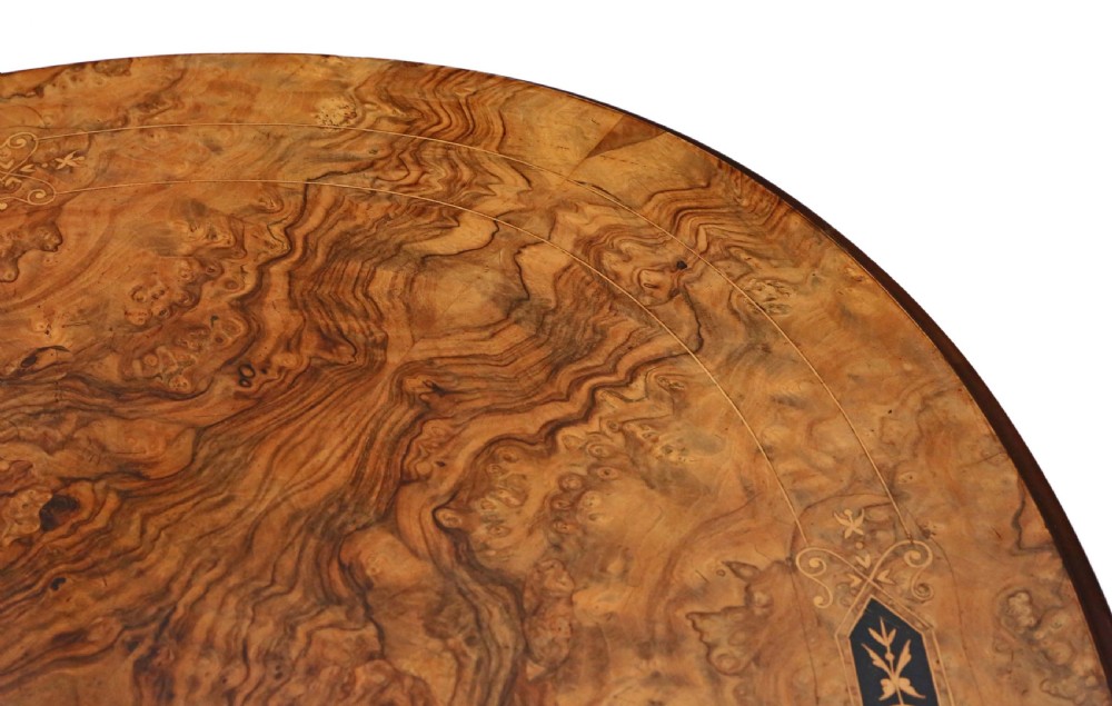 Victorian Aesthetic burr walnut oval loo breakfast table tilt top View VIII