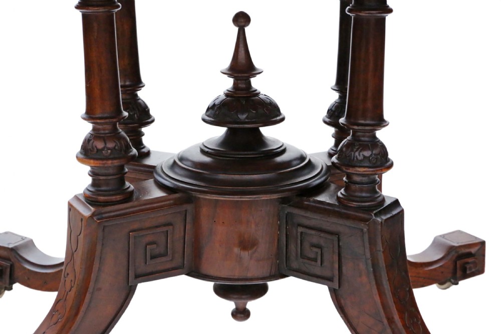 Victorian Aesthetic burr walnut oval loo breakfast table tilt top View X