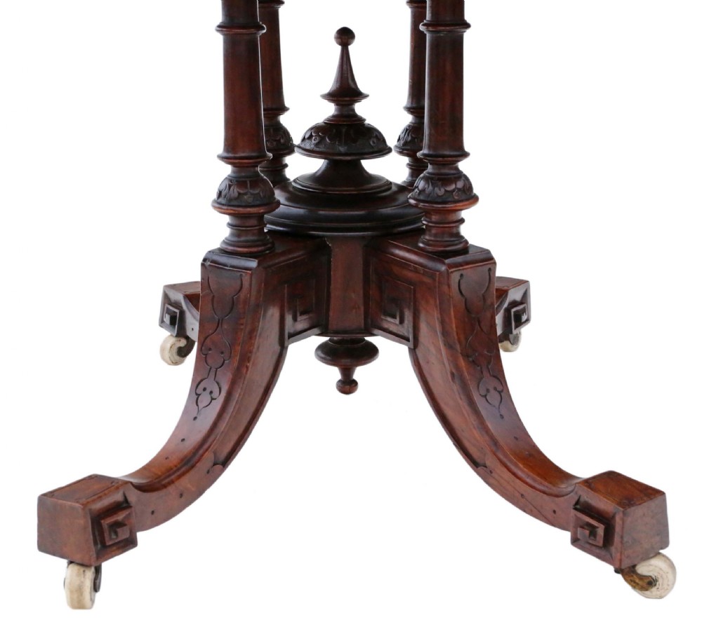 Victorian Aesthetic burr walnut oval loo breakfast table tilt top View XI