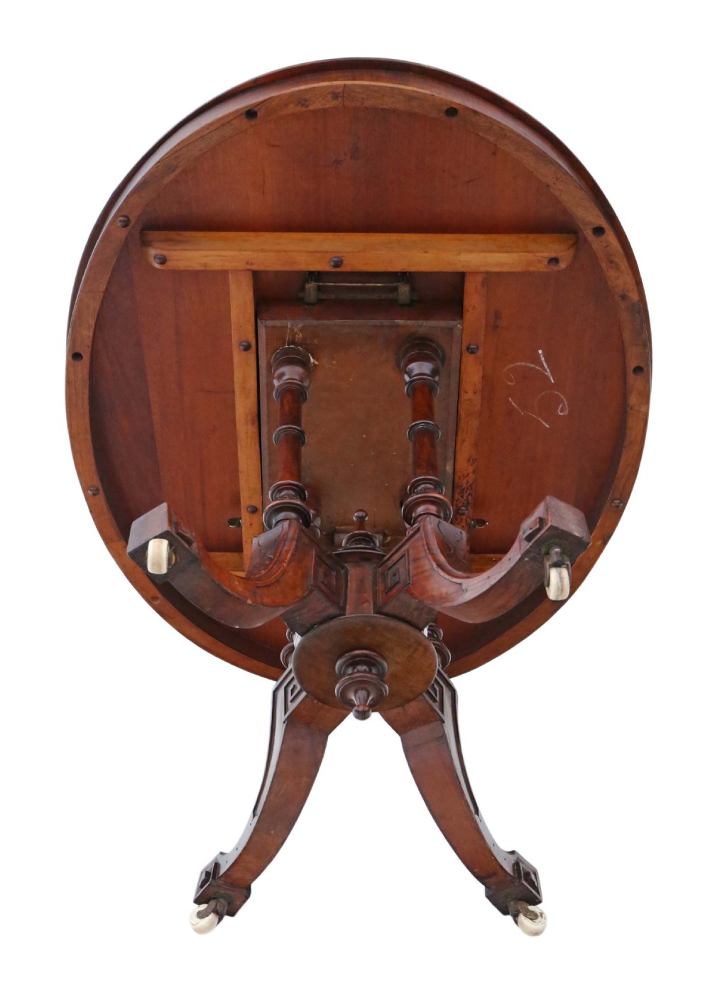 Victorian Aesthetic burr walnut oval loo breakfast table tilt top View XII