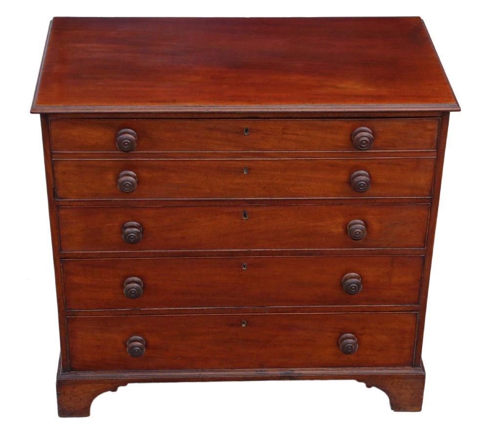 Georgian mahogany secretaire chest of drawers View II