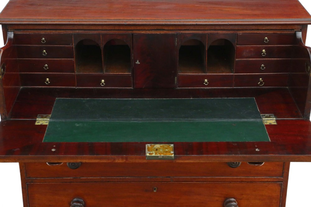 Georgian mahogany secretaire chest of drawers View IV