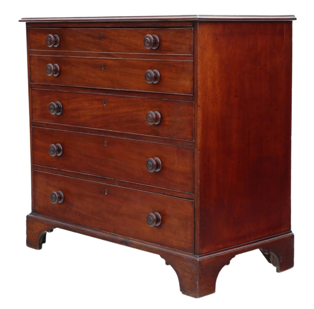 Georgian mahogany secretaire chest of drawers View V