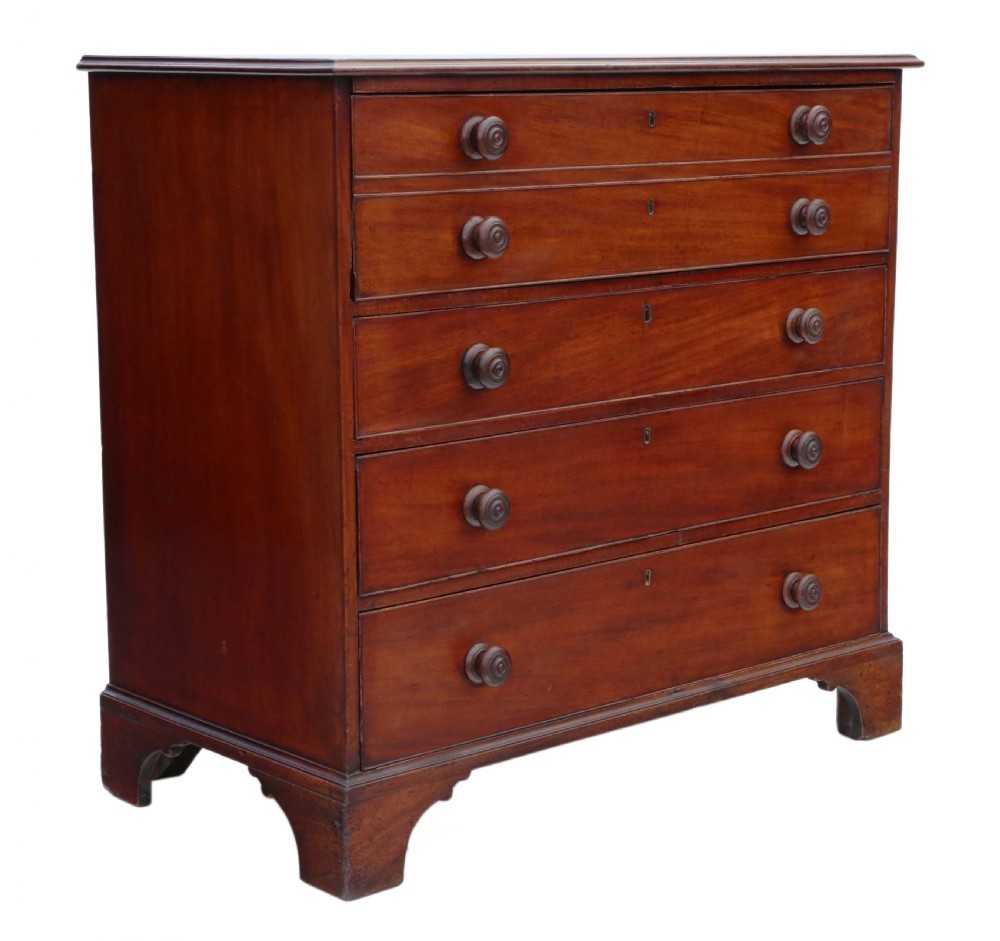 Georgian mahogany secretaire chest of drawers View VII