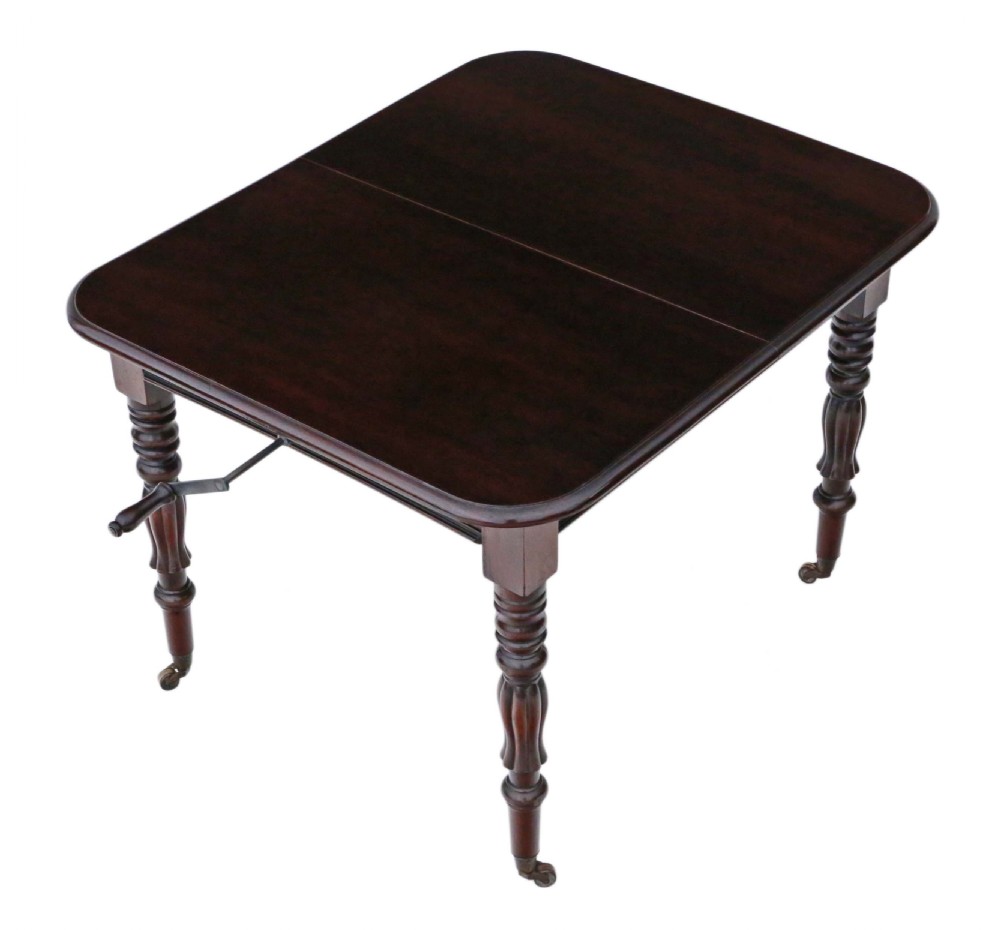 Victorian mahogany wind out extending dining table 5' View X