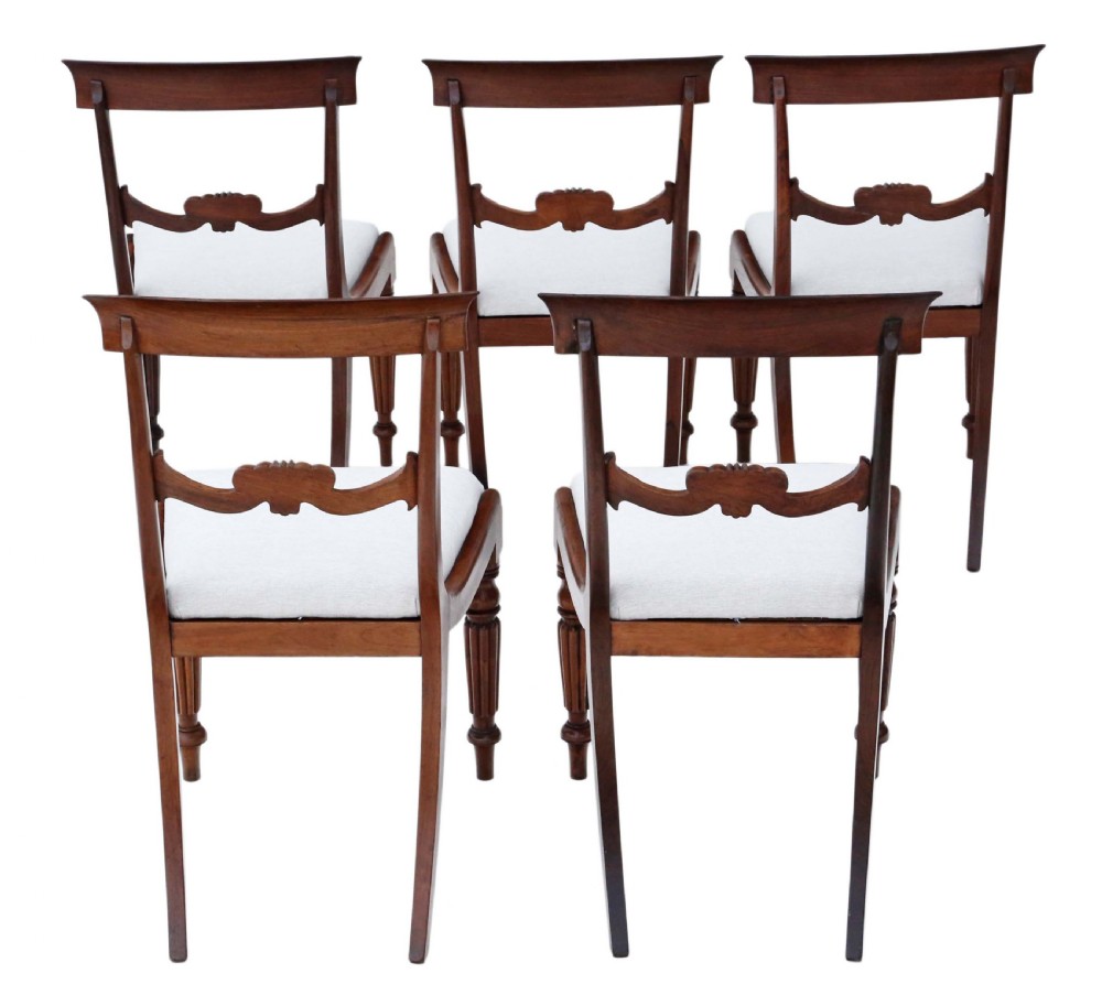 Set of 4 William IV rosewood bar back dining chairs View II