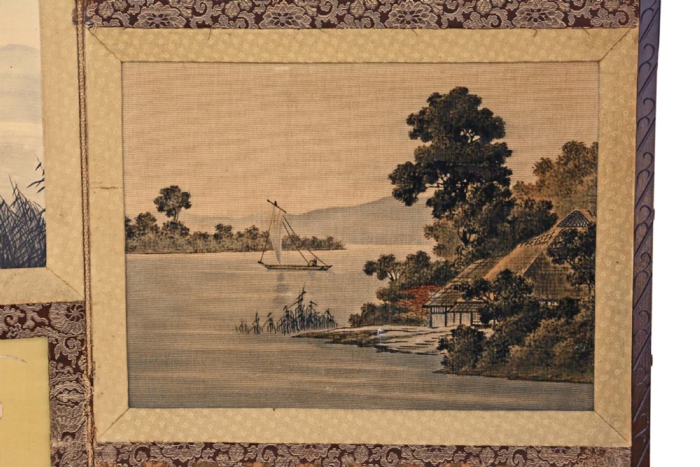 Victorian Chinoiserie mahogany dressing screen View III