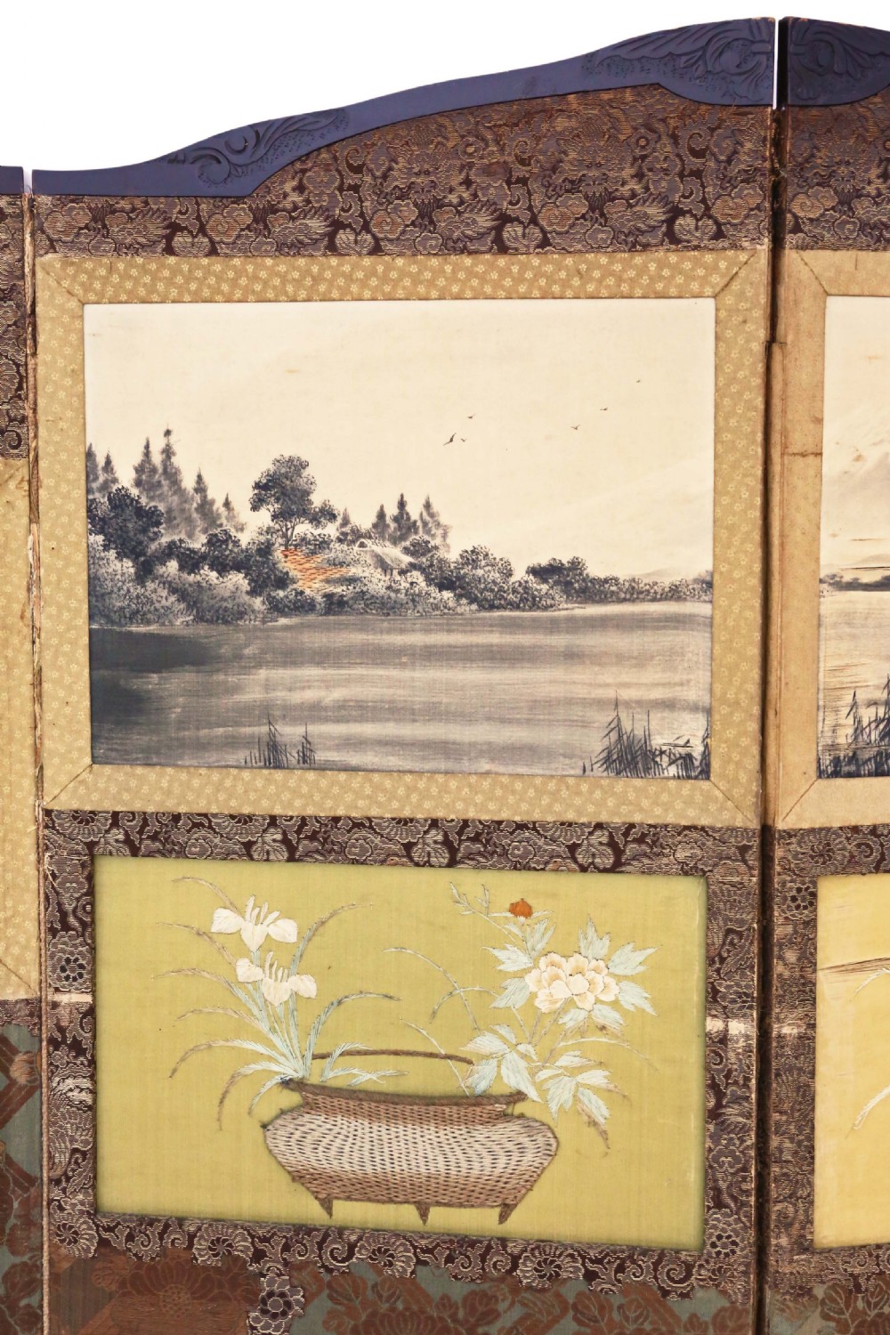 Victorian Chinoiserie mahogany dressing screen View V