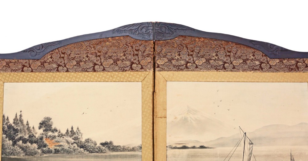 Victorian Chinoiserie mahogany dressing screen View VIII