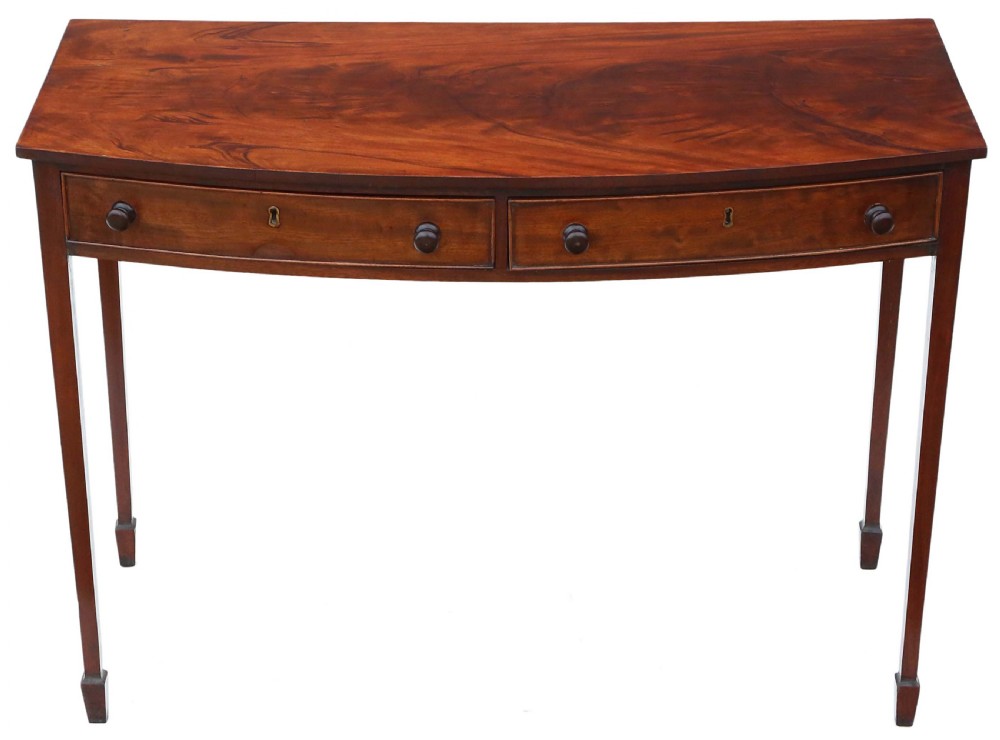 Bow front mahogany desk writing table