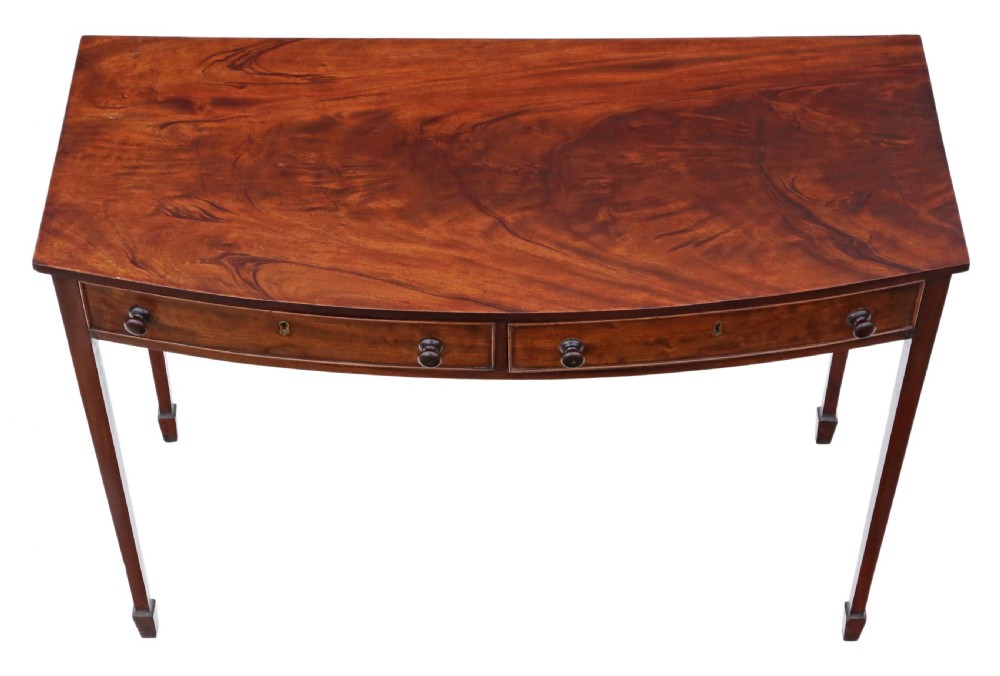 Bow front mahogany desk writing table View II