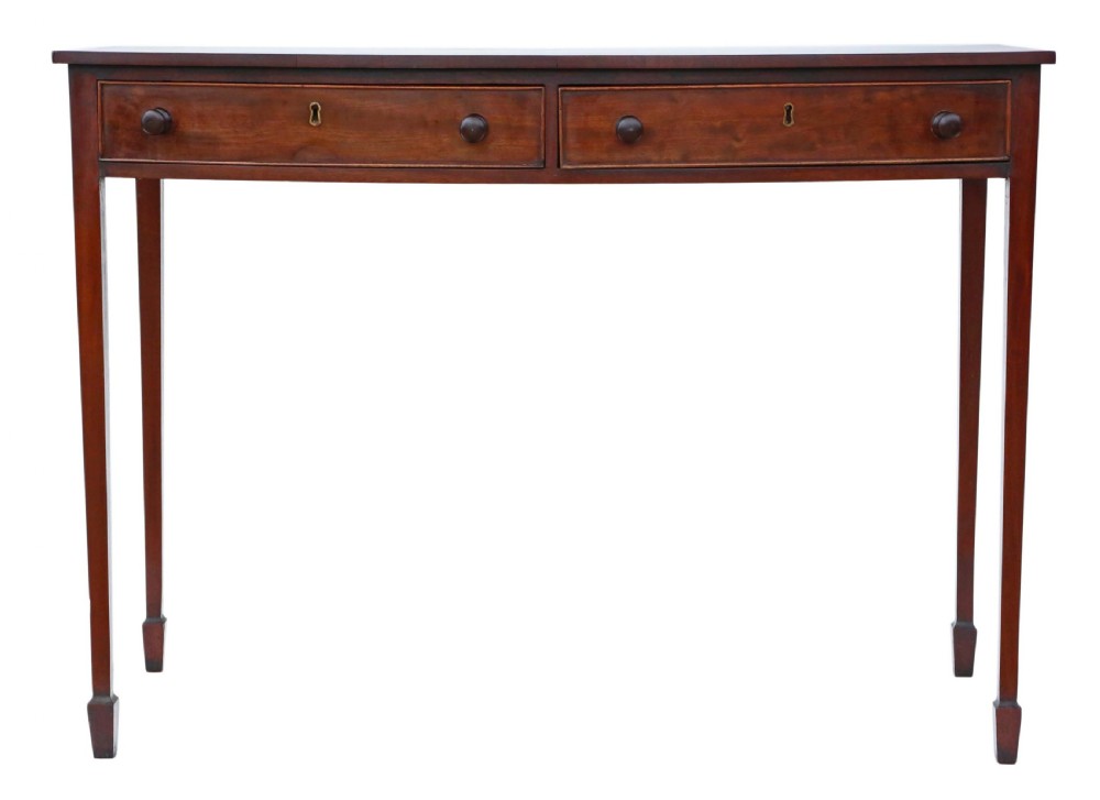 Bow front mahogany desk writing table View III