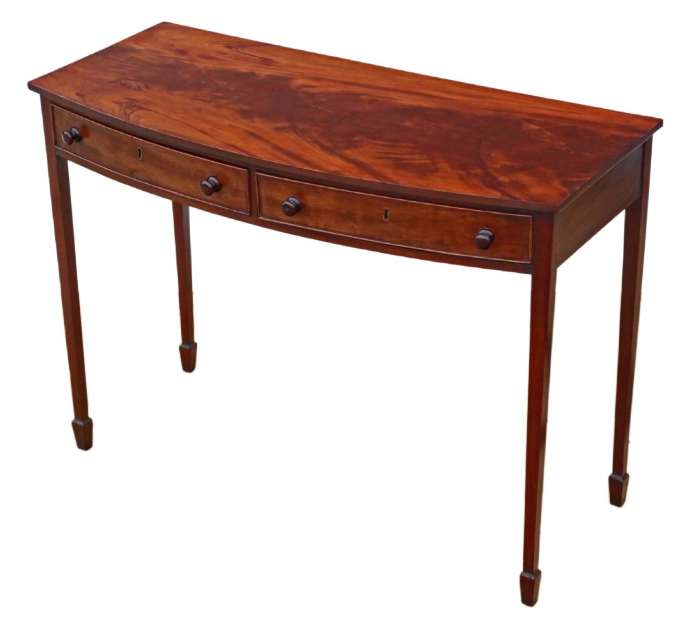 Bow front mahogany desk writing table View V