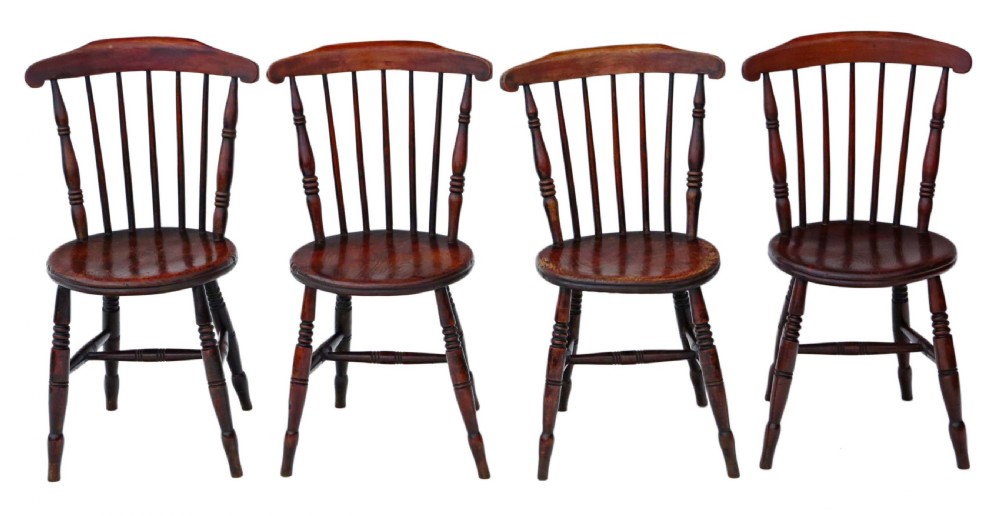Set of 4 Victorian Penny Windsor dining chairs