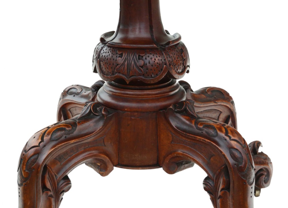 Victorian burr walnut serpentine folding card table View IV