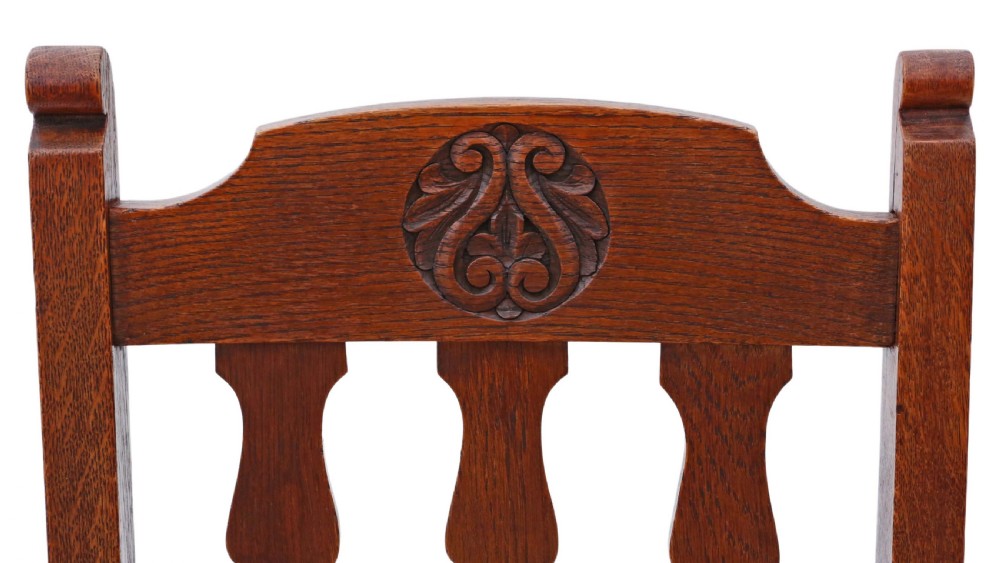 Set of 4 oak dining chairs Art Nouveau View VII